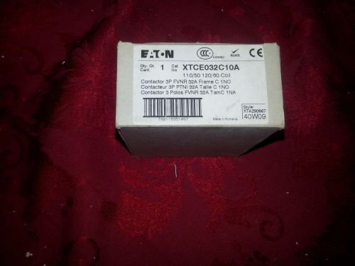 EATON XTCE032C10A IEC Contactor,NonRev,120VAC,32A,1NO,3P
