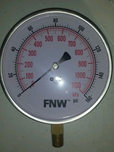 Fnw 4 1/2 inch stainless steel  pressure gauge o-160 psi fnwg0160r for sale
