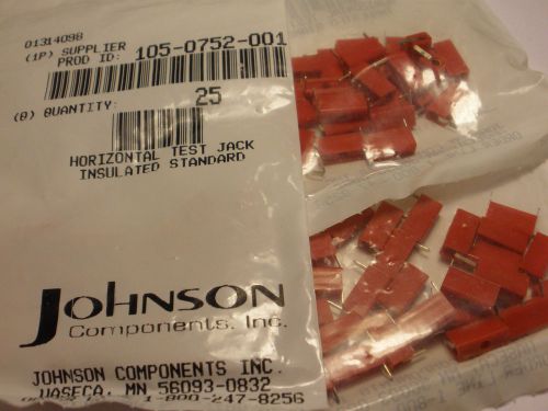 ( 25 PC. ) JOHNSON 105-0752-001 INSULATED TEST JACK, RED, NEW