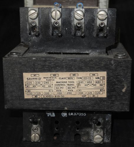Square D, Type EO-15 - Machine Tool Control Transformer .2 KVA