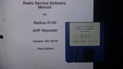 Motorola Radius Repeater R100 Field Programmer Software HVN9177A + Manual