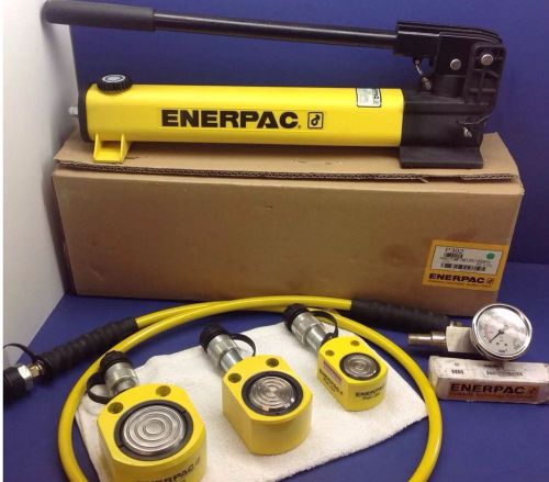Enerpac hydraulic low height flat jack set rsm100 rsm200 rsm300 p392 pump 10,000 for sale