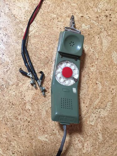 Vintage GREEN ROTARY TEST PHONE Northern Electric Lineman&#039;s Handset Butt Set
