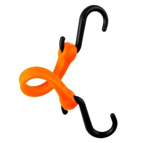 The Perfect Bungee 7-Inch Easy Stretch Strap with Nylon S-Hooks, Orange
