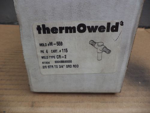 Thermoweld M-559 Exothermic Mold 2/0 STR to 3/4&#034; Grade Rod NEW