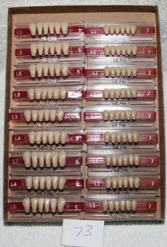 18 cards of acrylic anterior denture teeth new!  hilite for sale