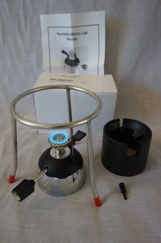 Home Science Tools Micro Butane SS Lab Burner CE-Burnlab New in Box w/Rack