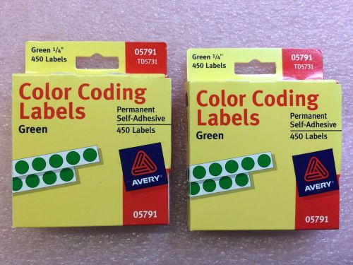 Avery TD5731 05791 Green Color Coding Labels Self-Adhesive 900 labels