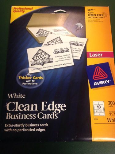 Avery Clean Edge Printable Business Cards (5871) Laser Printer 100 Cards Left