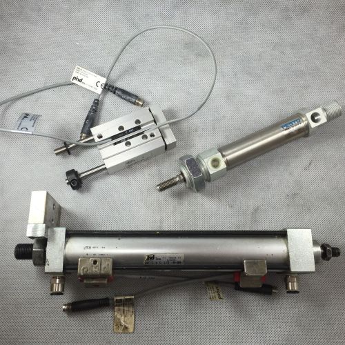 (lot of 7) phd and festo air pneumatic cylinders and proximity switches for sale