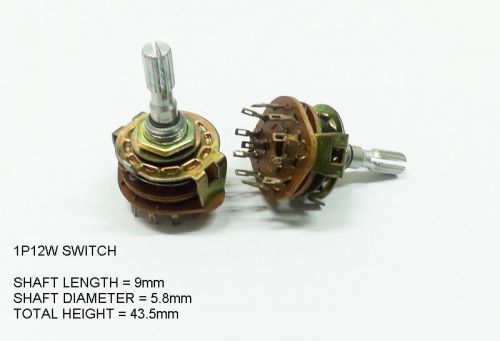 5 pcs  x NOS Rotary Switch 1P12W  1 Pole 12 Positions T1A