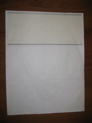 Blank Check Paper Stock - Check On Top - Yellow - 250 Count TOP YELLOW