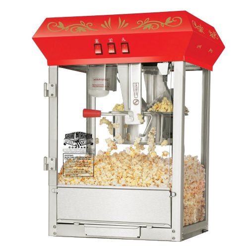 Great  Popcorn 6100 8 ounce Foundation Red Antique Style Popcorn Popper Machine
