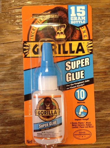 Gorilla Super Glue .53oz 15g Clear Metal Rubber Impact Tough Strong Anti Clog