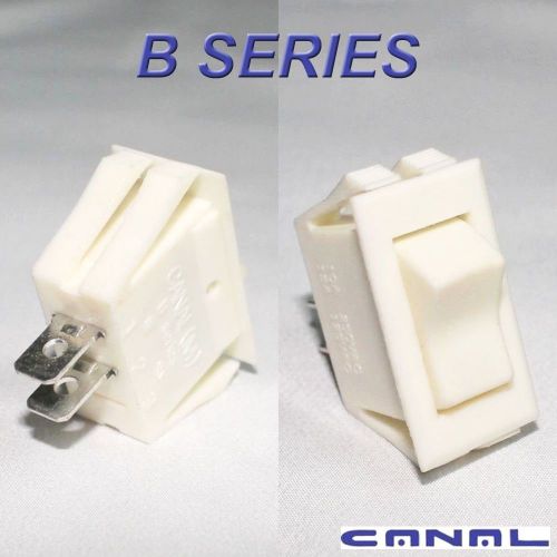 Canal B Series White Rocker Switch Single Pole 15A 10A