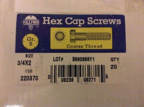 Hex cap screw 9/16 x 5&#034;, coarse thread, gr. 8 ,yellow zinc, 25 bolts. for sale
