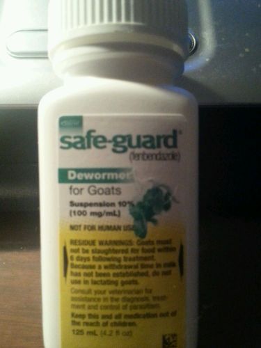 Safeguard Goat dewormer susp 125 ml New Safe-Guard Fenbendazole Expires 09/2017