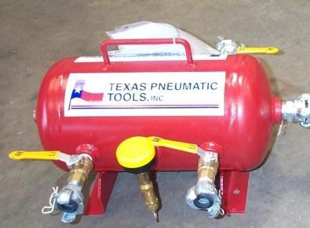 2.5 gallon, 4 outlet, tank style, pneumatic air distribution manifold for sale