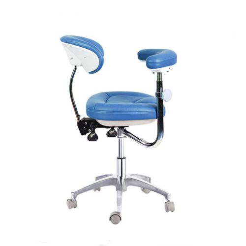 Dental Medical Mobile Chair Doctor&#039;s Stools with Backrest PU Leather QY600-1Blue