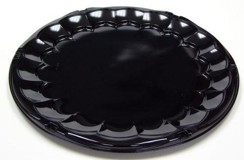 Pactiv Round Smartlock Caterware Trays, 1-comp, Black, 18dia - 9818KWP