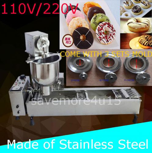 Stainless steel donut maker,automatic commercial electric donut maker 3sets mold for sale
