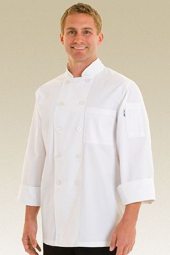 Chef works wccw le mans basic chef coat, white, medium for sale