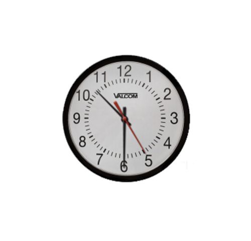 Valcom 12&#034; round clock black,surface mount,24v v-a2412 for sale