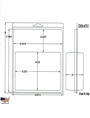 D8665: 200 - 8&#034;H x 6&#034;W x 1.562&#034;D Clamshell Packaging Clear Plastic Blister Pack