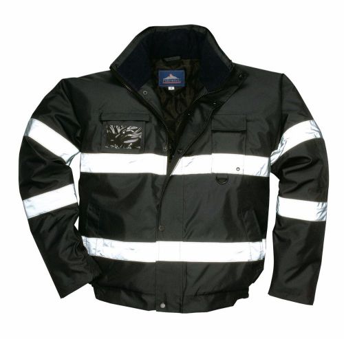 Portwest Iona Lite Bomber Jacket Coat Waterproof Hood Reflective Knitted Cuffs