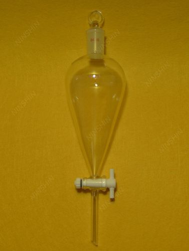 24/40,500ml,Glass Pyriform Separatory Funnel,Pear Shape,PTFE Stopcock,drop tube