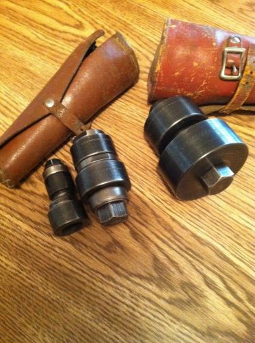 Two Full Sets Vintage Greenlee Knockout Punch and die conduit Tools in cases