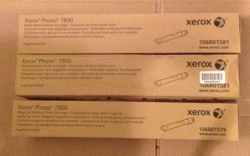Xerox Phaser 7800 **METERED** 106R01579 &amp; 106R01581 New
