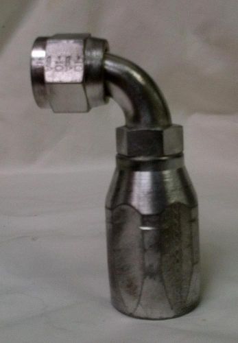 Aeroquip reusable hose fitting jic female 90 degree -10 x 5/8&#034; hose 190264-10s for sale