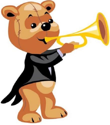 30 Custom Trumpet Bear Personalized Address Labels