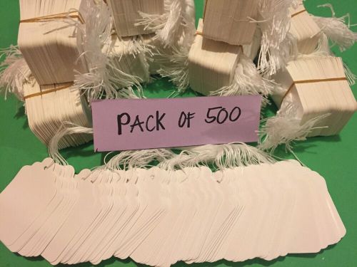 500 Pcs Blank Strung Merchandise Tags #7 New Price Tag 1-7/16&#034; x 2-1/8&#034; Deluxe