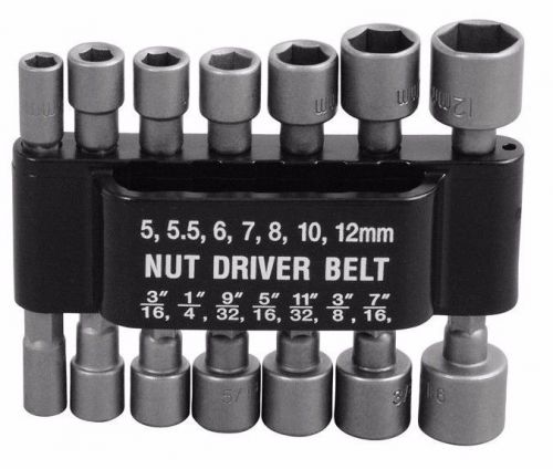14-pc. power nut driver bit set (inch / metric) 1/4&#034; shank nut driver for sale