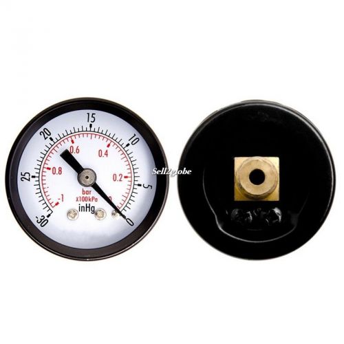 1-1/2&#034; Dry Utility Vacuum Pressure Gauge Steel 1/8&#034; Center Back -30HG/0PSI G8