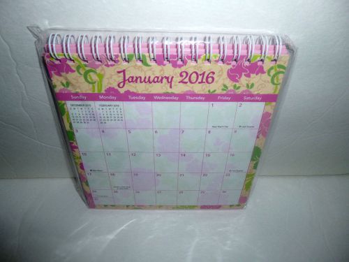 2016 Desk Calendar with Stand-Pink-Brand New in Package!!