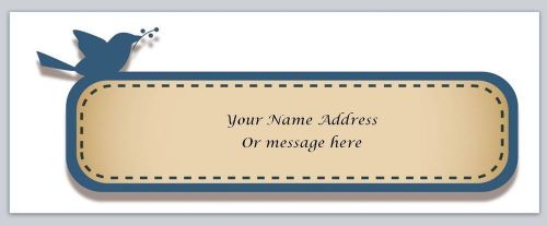 30 Personalized Vintage Bird Return Address Labels Buy 3 get 1 free (bx62)