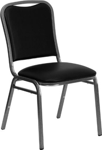 Flash Furniture NG-108-SV-BK-VYL-GG Hercules Series Stacking Banquet Chair wi...