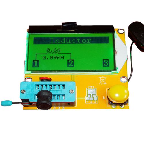 LCR-T3 Transistor Tester Diode Triode Cap ESR Meter MOS PNP NPN LCR Yellow-green