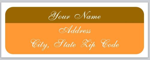 30 Personalized Two Tone Brown Return Address Labels Buy 3 get 1 free (bx67)