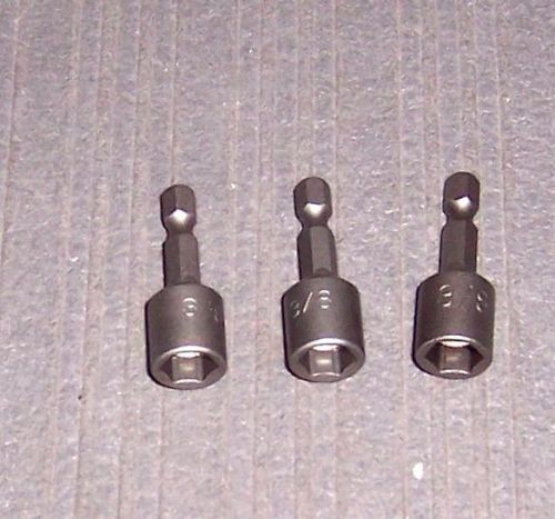 3 ea. 3/8&#034; x 1-5/8&#034; x 1/4 Hex Shank Nut Driver From a Bulk Pack