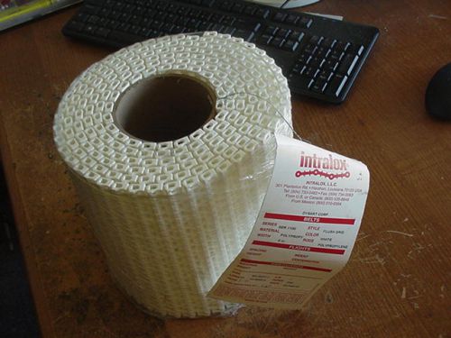 10FT INTRALOX SERIES 1100 WHITE POLYPROPYLENE 8&#034;WIDE 200 ROWS FLUSH GRID BELTING