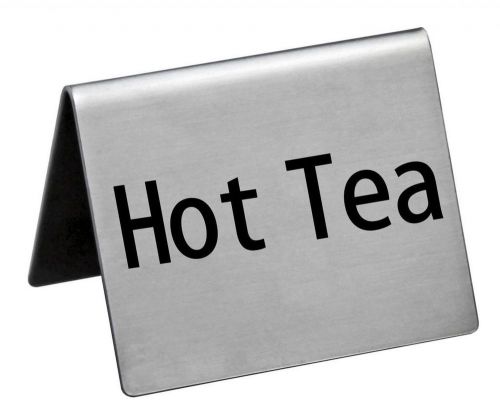 New star stainless steel table tent sign &#034;hot tea&#034; 2-inch by 2-inch set of 2 for sale