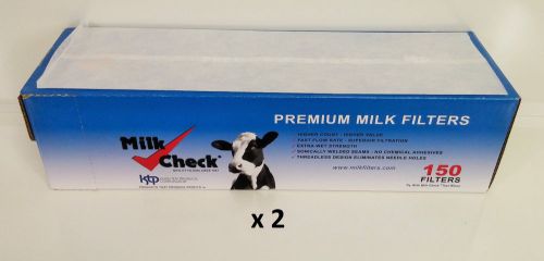 300 Milk Check Diary Filters 4 7/8&#034; x 17&#034; Tubes, 2 Boxes of 150, 53-47817