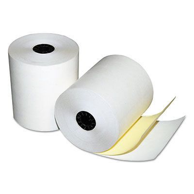 Two-Ply Cash Register Rolls, 3&#034; x 90 feet, White/Canary, 50/Carton