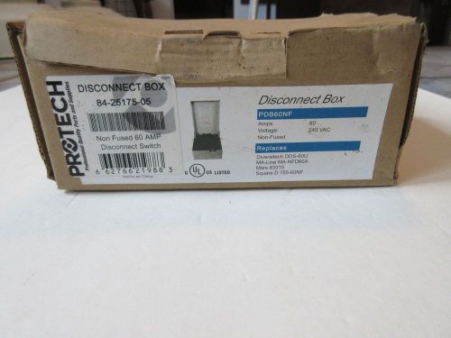 *NEW in Box* Protech Disconnect Box 240 VAC 60 AMP Single Phase P/N 84-25175-05