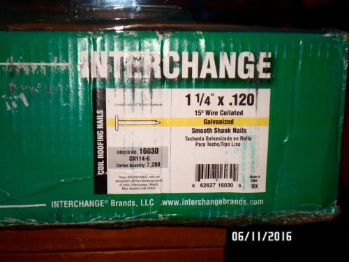INTERCHANGE COIL ROOFING NAILS 1 1/4 x .120 item # 16030 CR114-G