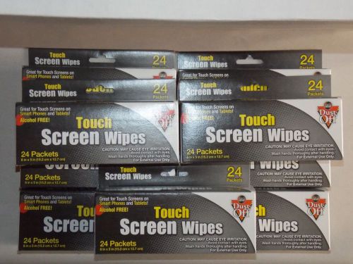 NEW-Falcon Dust Off Alcohol Free TOUCH SCREEN WIPES 6&#034;x5&#034;-9 boxes of 24 ea = 216